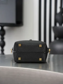 Alternative view of SAINT LAURENT Bucket Bags Leather (Black-Gold) 15X13X6CM D30202608080830
