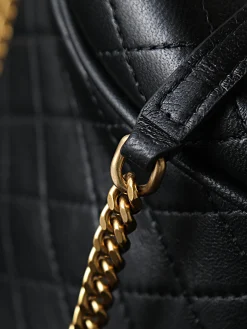Alternative view of SAINT LAURENT Bucket Bags Quilted Leather (Black-Gold) 19X17X15CM D80202608080826