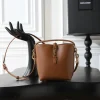 SAINT LAURENT Bucket Bags Smooth Calf Leather (Brown-Gold) 15X13X6CM D50202608080835