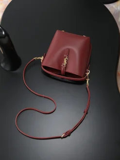 Alternative view of SAINT LAURENT Bucket Bags Smooth Calfskin (Burgundy-Gold) 15X13X6CM D50202608080839