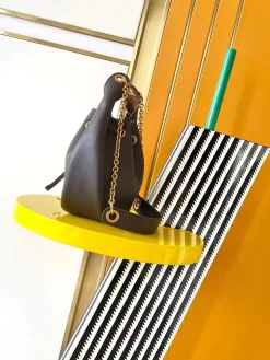 Alternative view of SAINT LAURENT Bucket Bags Suede Leather (Black-Gold) 28X22X9 E90202608080433