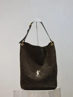 SAINT LAURENT Bucket Bags Suede Leather (Brown-Gold) 33X16X40 CM G30202608081493