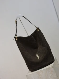 Alternative view of SAINT LAURENT Bucket Bags Suede Leather (Brown-Gold) 33X16X40 CM G30202608081493
