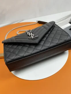 Alternative view of SAINT LAURENT Clutches Bags Caviar Leather (Black-Silver) 21X13X6CM D70202608082312