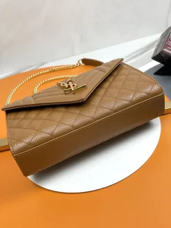 Alternative view of SAINT LAURENT Clutches Bags Caviar Leather (Brown-Gold) 21X13X6CM D70202608082308