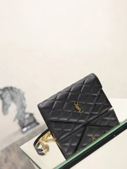 Alternative view of SAINT LAURENT Clutches Bags Lamb Leather (Black-Gold) 20X13X5CM D00202608081445