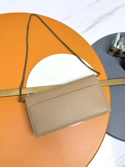 Alternative view of SAINT LAURENT Clutches Bags Leather (Beige-Gold) 22X12X2CM E30202608082426