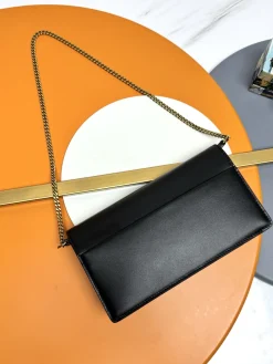 Alternative view of SAINT LAURENT Clutches Bags Leather (Black-Gold) 22X12X2CM E30202608082427