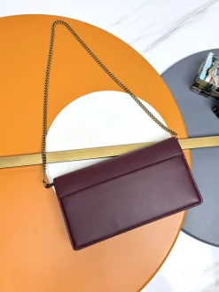 Alternative view of SAINT LAURENT Clutches Bags Leather (Burgundy-Gold) 22X12X2CM E30202608082425
