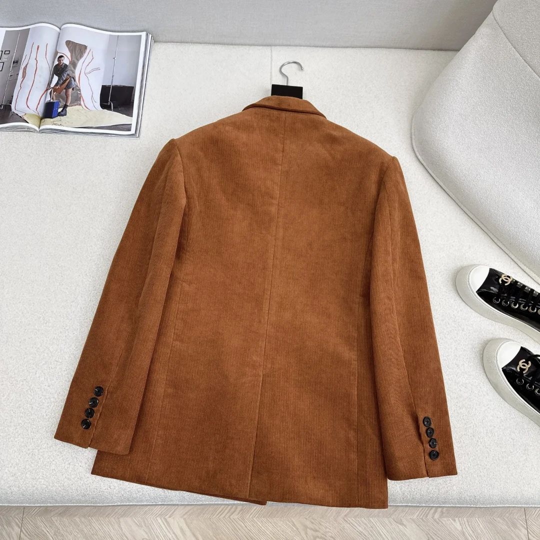 SAINT LAURENT Coats Corduroy S-M-L C25202608040692 - Image 8
