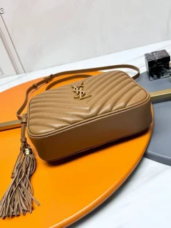 Alternative view of SAINT LAURENT Crossbody Bags Calfskin Leather (Brown-Gold) 23X16X6CM D00202608082134