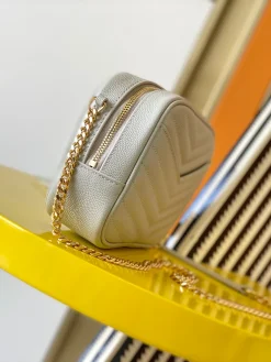 Alternative view of SAINT LAURENT Crossbody Bags Jacquard Calfskin (Grey-Gold) 19X11X5CM D50202608080318