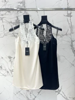 SAINT LAURENT Dresses Acetate Lace S-M-L C20202608041828