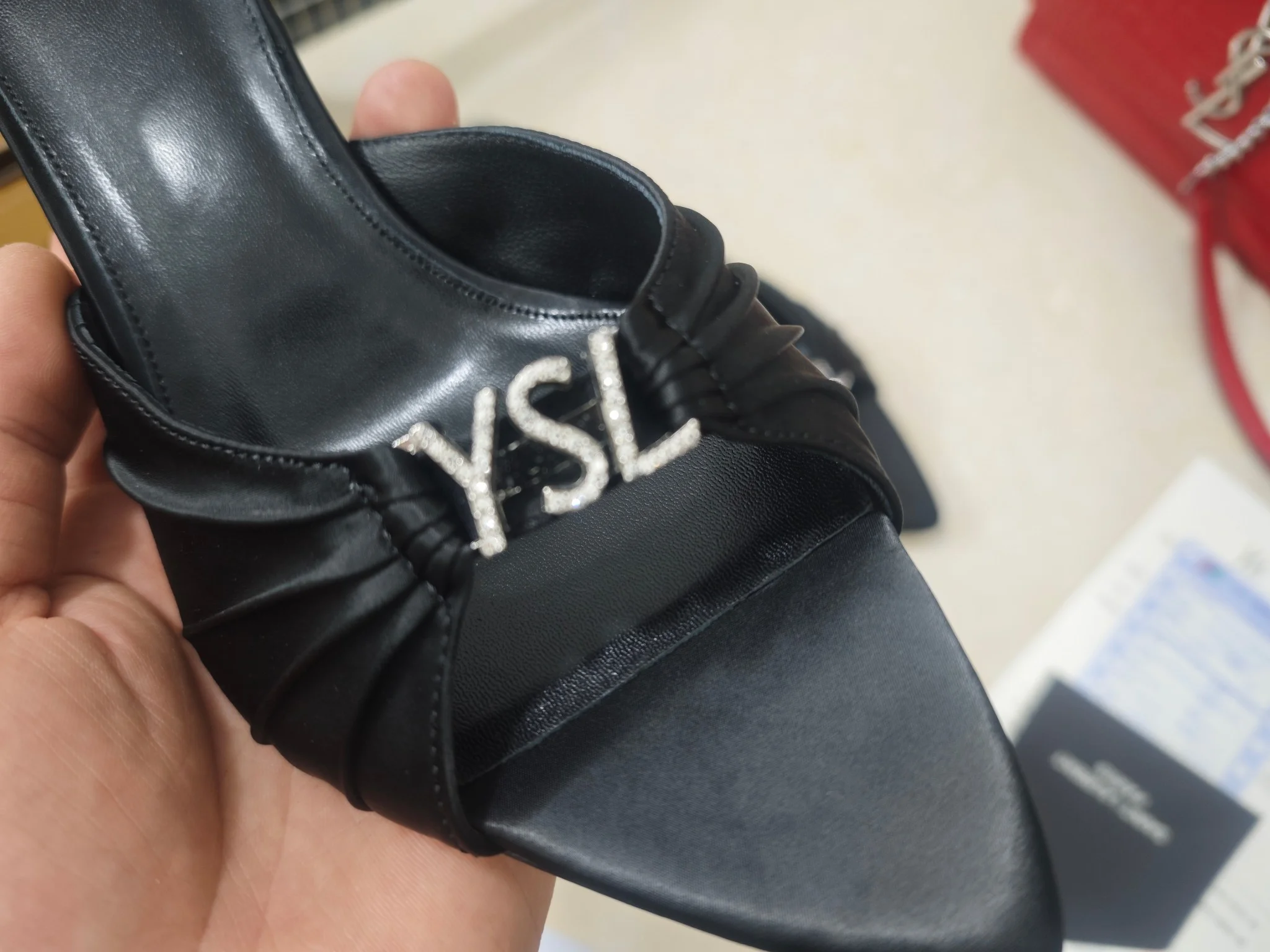 SAINT LAURENT Heels Silk & Lamb Leather EU35-41 B40202608030063 - Image 2
