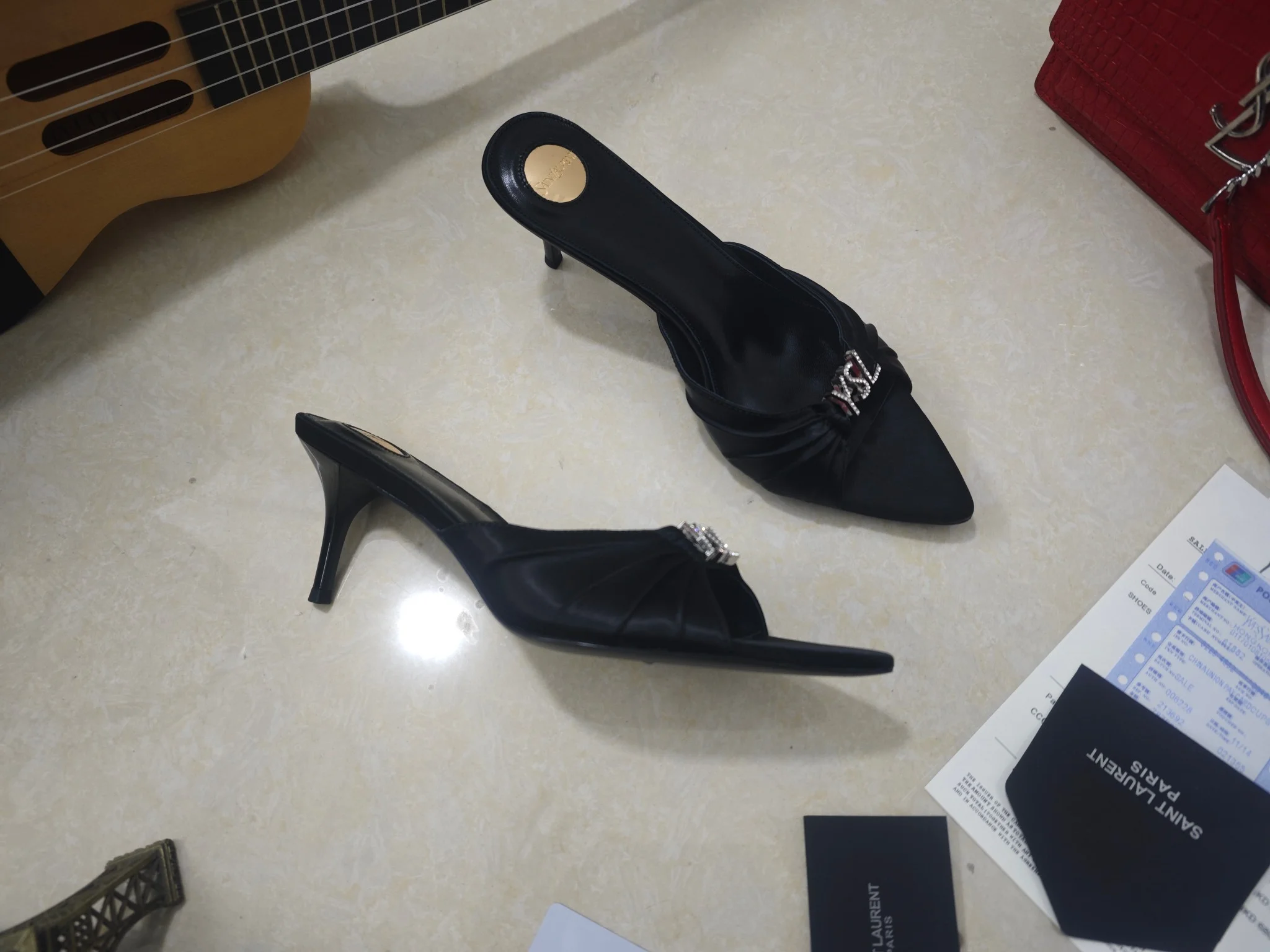 SAINT LAURENT Heels Silk & Lamb Leather EU35-41 B40202608030063 - Image 3