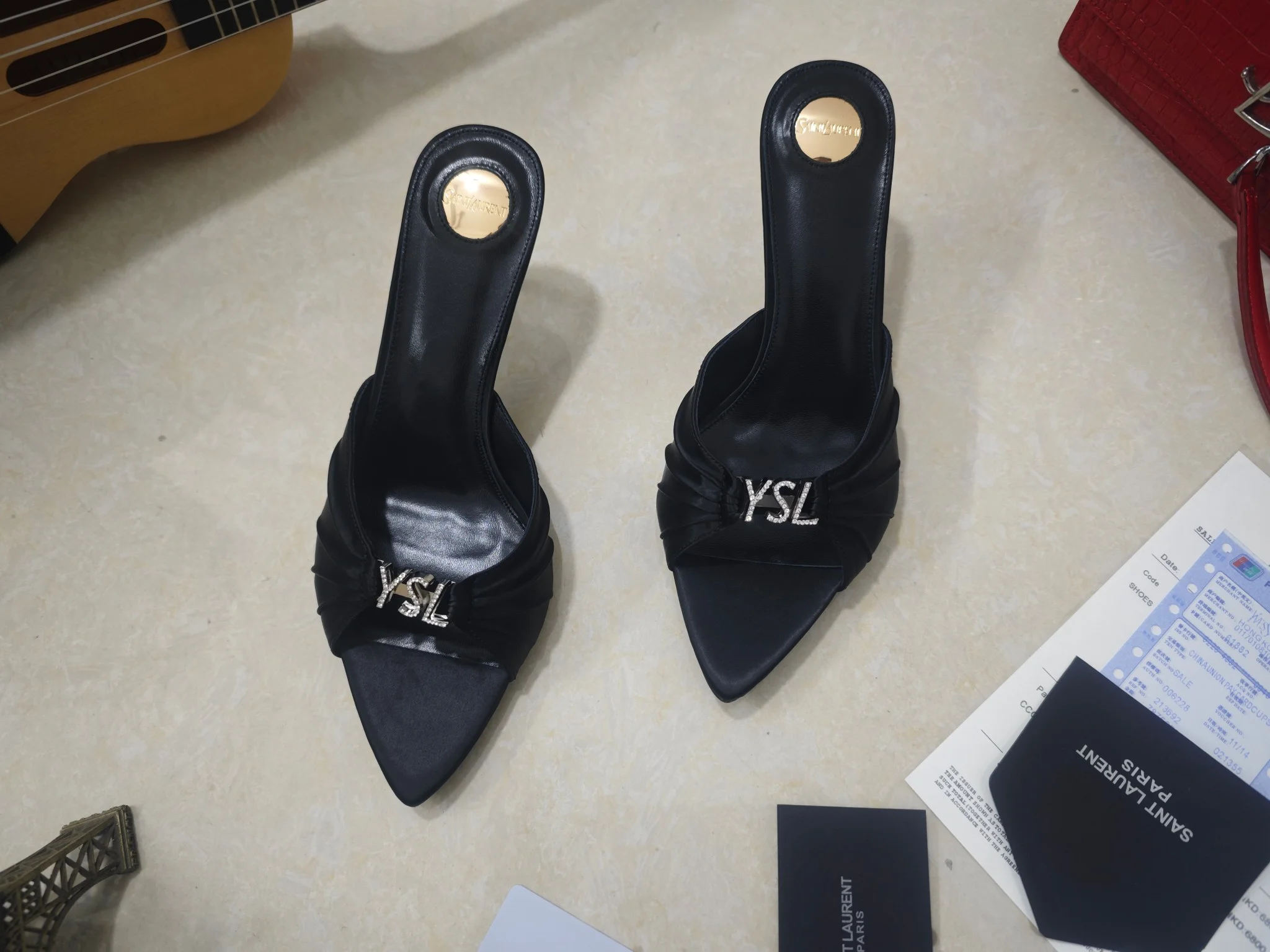SAINT LAURENT Heels Silk & Lamb Leather EU35-41 B40202608030063 - Image 8