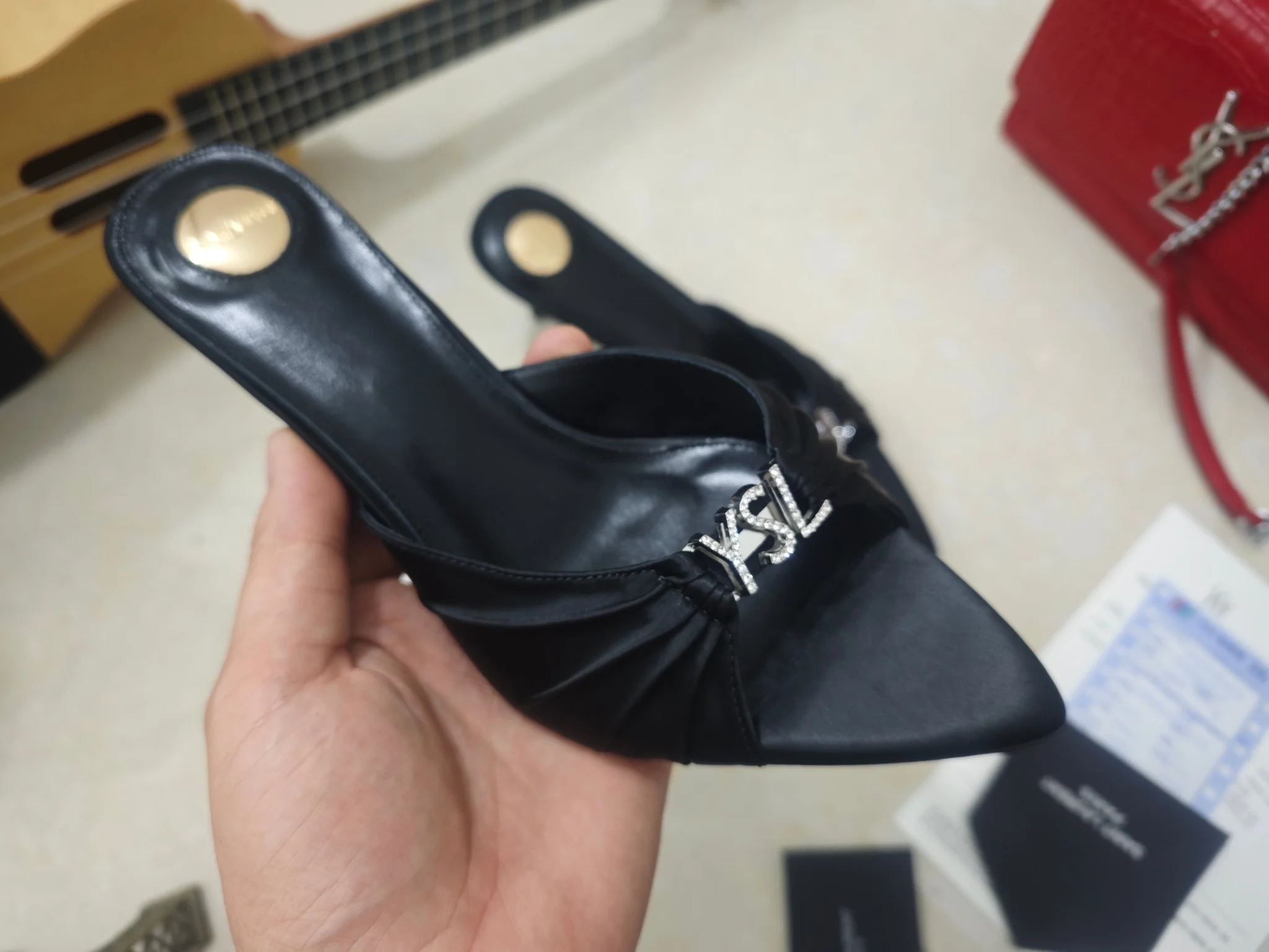 SAINT LAURENT Heels Silk & Lamb Leather EU35-41 B40202608030063 - Image 9