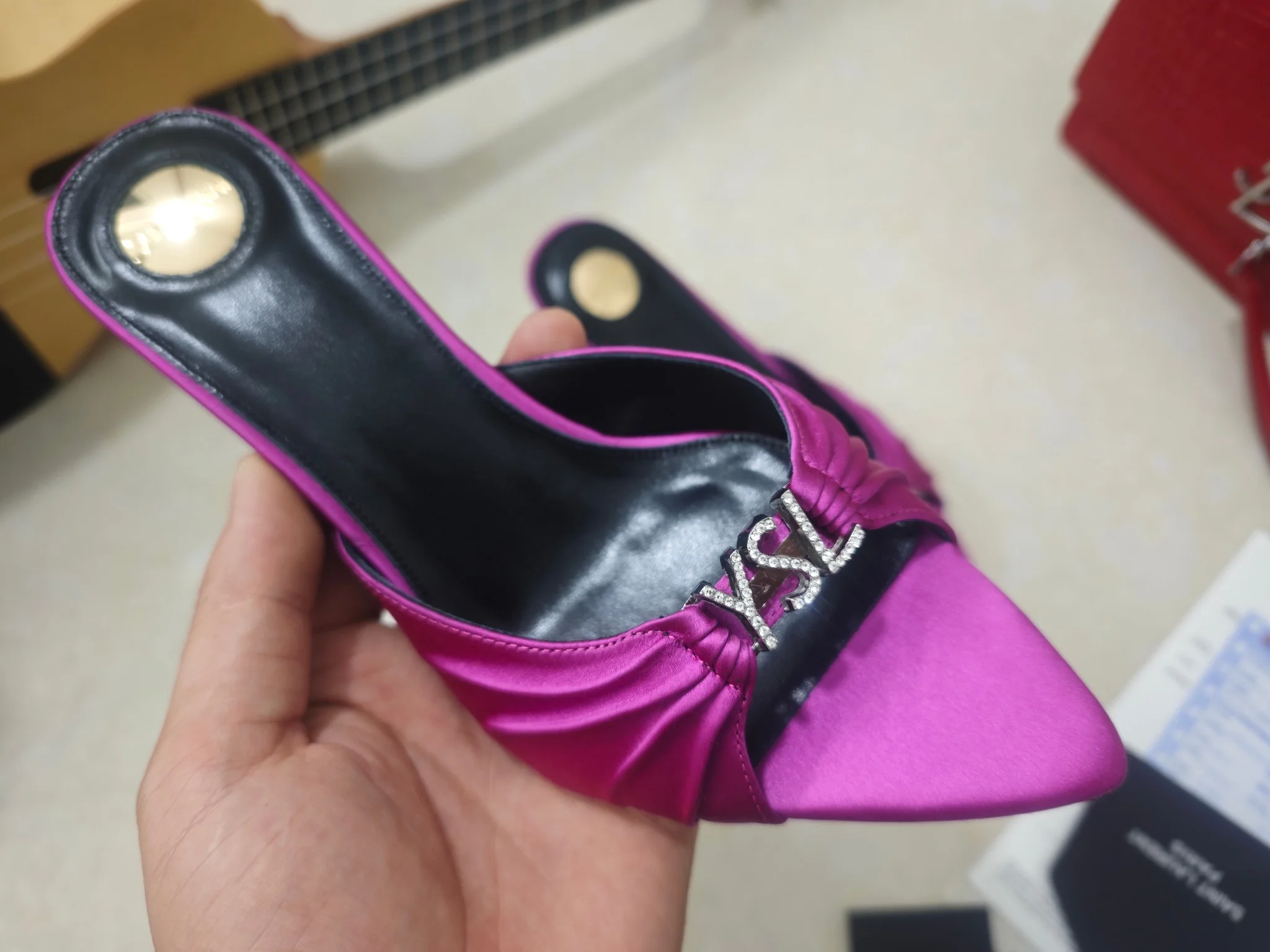 SAINT LAURENT Heels Silk & Lambskin EU35-41 B40202608030064