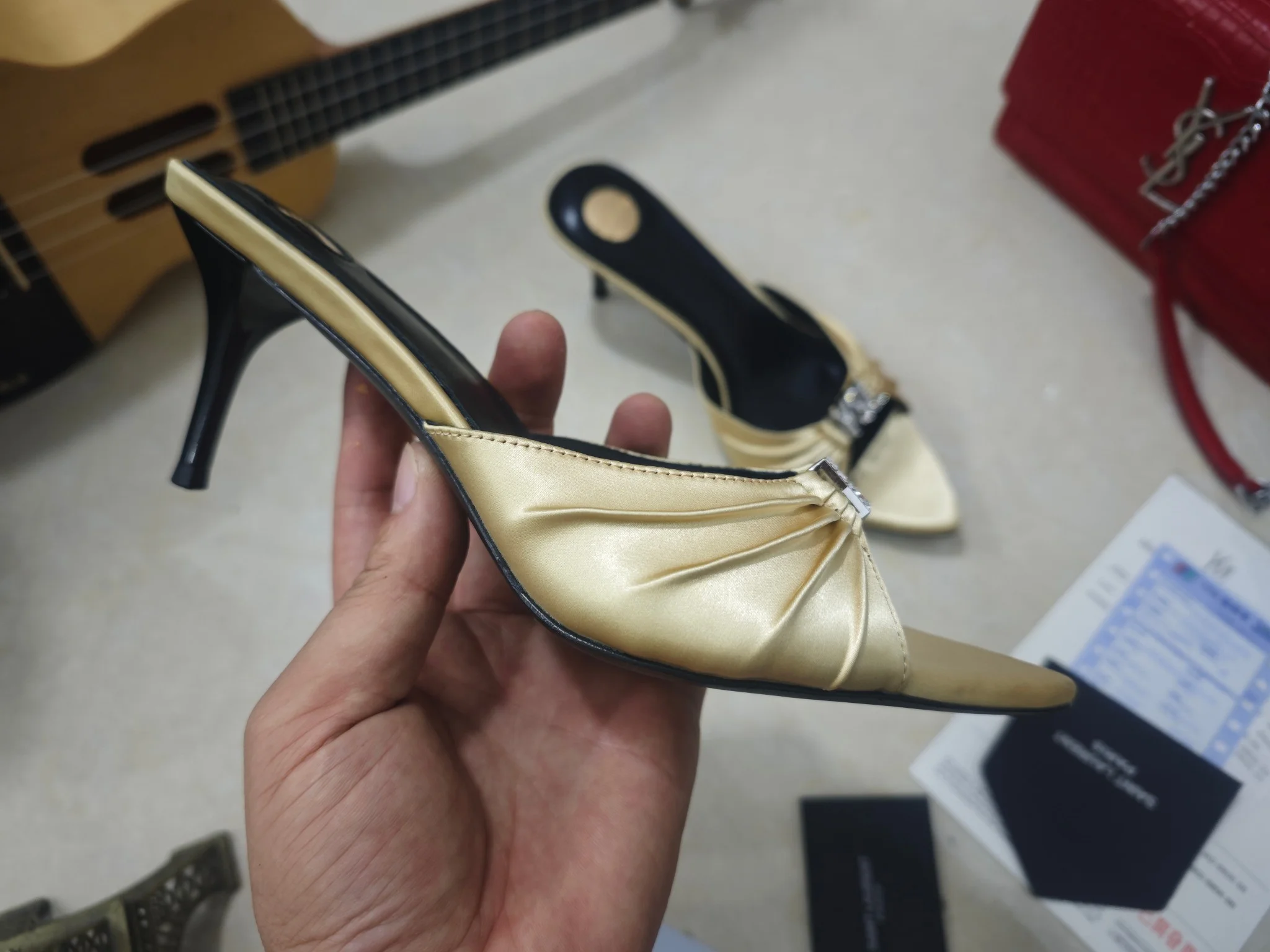 SAINT LAURENT Heels Silk Lambskin EU35-41 B40202608030065