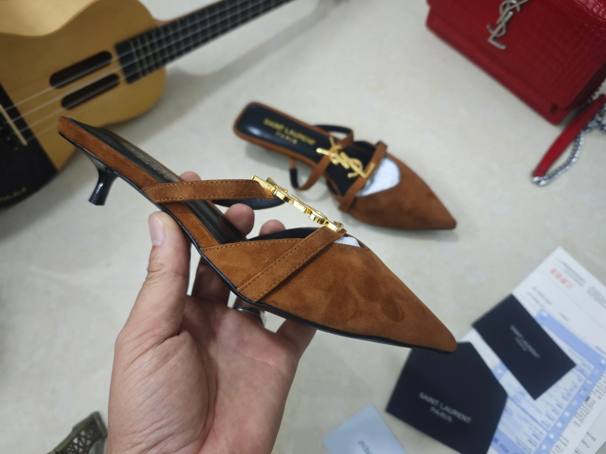 SAINT LAURENT Heels Silk & Lambskin EU35-41 B50202608030068 - Image 5