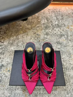 SAINT LAURENT Heels Silk & Leather EU35-39 C00202608032146