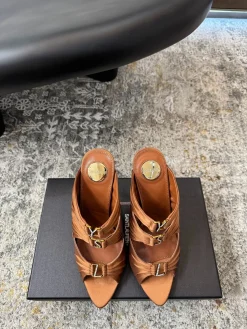 SAINT LAURENT Heels Silk Leather EU35-39 C00202608032155