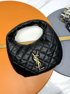 SAINT LAURENT Shoulder Bags Black Lambskin (Black-Gold) 17X18X4CM D50202608082401