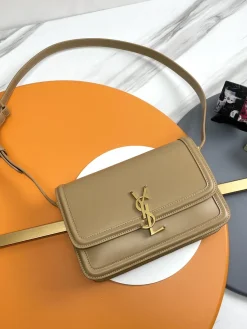 SAINT LAURENT Shoulder Bags Box Calfskin (Beige-Gold) 23X16X6CM F30202608082562
