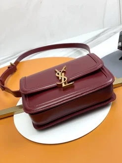 Alternative view of SAINT LAURENT Shoulder Bags Box Calfskin (Burgundy-Gold) 19X13X5CM E30202608082550