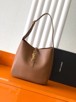 SAINT LAURENT Shoulder Bags (Brown-Gold) 23X22X8CM E50202608081413