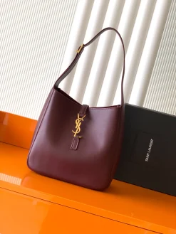 SAINT LAURENT Shoulder Bags (Burgundy-Gold) 23X22X8CM E50202608081410