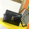 SAINT LAURENT Shoulder Bags Calf Leather (Black-Gold) 20X14X7CM D30202608080443