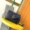 SAINT LAURENT Shoulder Bags Calf Leather (Blue-Gold) 20X14X7CM D30202608080452