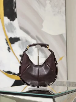 SAINT LAURENT Shoulder Bags Calf Leather (Brown-Gold) 20-27x15-22x3cm E30202608081474