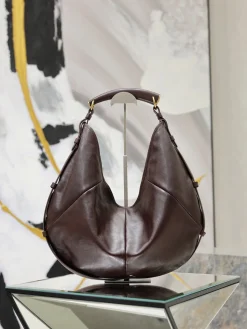 SAINT LAURENT Shoulder Bags Calf Leather (Brown-Gold) 24-48X31-44X3CM G60202608081469