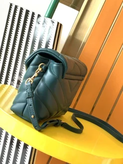 Alternative view of SAINT LAURENT Shoulder Bags Calf Leather (Teal-Gold) 20X14X7CM D30202608080451