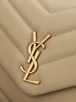 Alternative view of SAINT LAURENT Shoulder Bags Calfskin Leather (Beige-Gold) 20X14X7 D00202608080869
