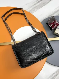 Alternative view of SAINT LAURENT Shoulder Bags Calfskin Leather (Black) 22X16X7CM D80202608082537