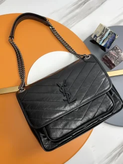 SAINT LAURENT Shoulder Bags Calfskin Leather (Black) 28X21X8CM E20202608082548