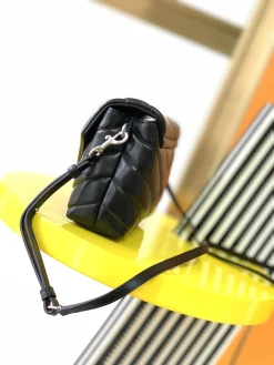 Alternative view of SAINT LAURENT Shoulder Bags Calfskin Leather (Black-Silver) 20X14X7CM D30202608080445