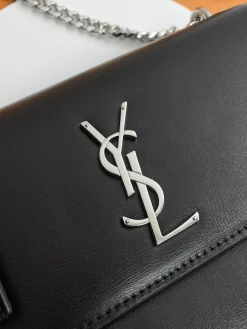 Alternative view of SAINT LAURENT Shoulder Bags Calfskin Leather (Black-Silver) 22X8X16 E30202608082447