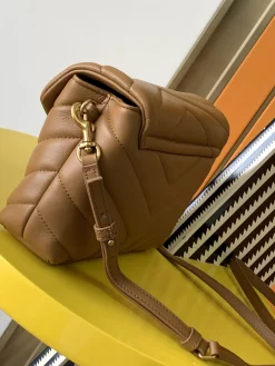 Alternative view of SAINT LAURENT Shoulder Bags Calfskin Leather (Brown-Gold) 20X14X7 CM D30202608080449