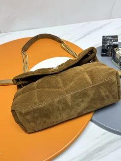 Alternative view of SAINT LAURENT Shoulder Bags Calfskin Leather (Brown-Gold) 29X17X11CM E30202608082489