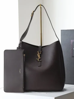 SAINT LAURENT Shoulder Bags Calfskin Leather (Brown-Gold) 30X31X13CM G10202608081207