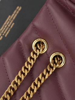 Alternative view of SAINT LAURENT Shoulder Bags Calfskin Leather (Burgundy-Gold) 25X17X9CM E00202608080874