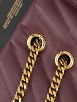 Alternative view of SAINT LAURENT Shoulder Bags Calfskin Leather (Burgundy-Gold) 32X22X10CM E50202608080873
