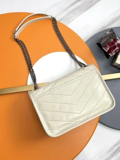 Alternative view of SAINT LAURENT Shoulder Bags Calfskin Leather (Cream-Silver) 22X16X7CM D30202608082534