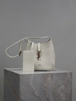 SAINT LAURENT Shoulder Bags Calfskin Leather (White-Gold) 15X16X7CM D90202608081427