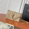 SAINT LAURENT Shoulder Bags Caviar Leather (Beige-Gold) 21X13X6CM D60202608080243