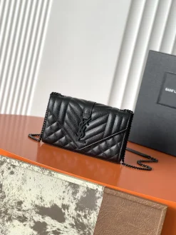SAINT LAURENT Shoulder Bags Caviar Leather (Black) 21X13X6CM D60202608080247